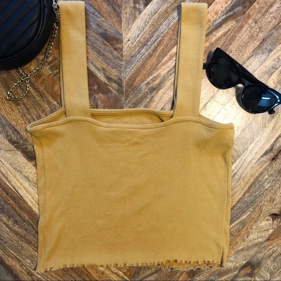 Pacsun Basics Cropped Mustard Top - Picture 4 of 4